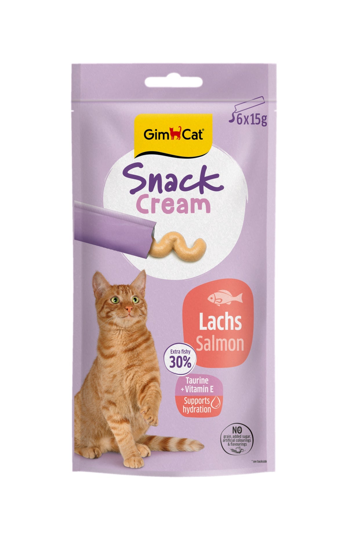 GimCat Snack Cream Zalm – 6 × 15 g
