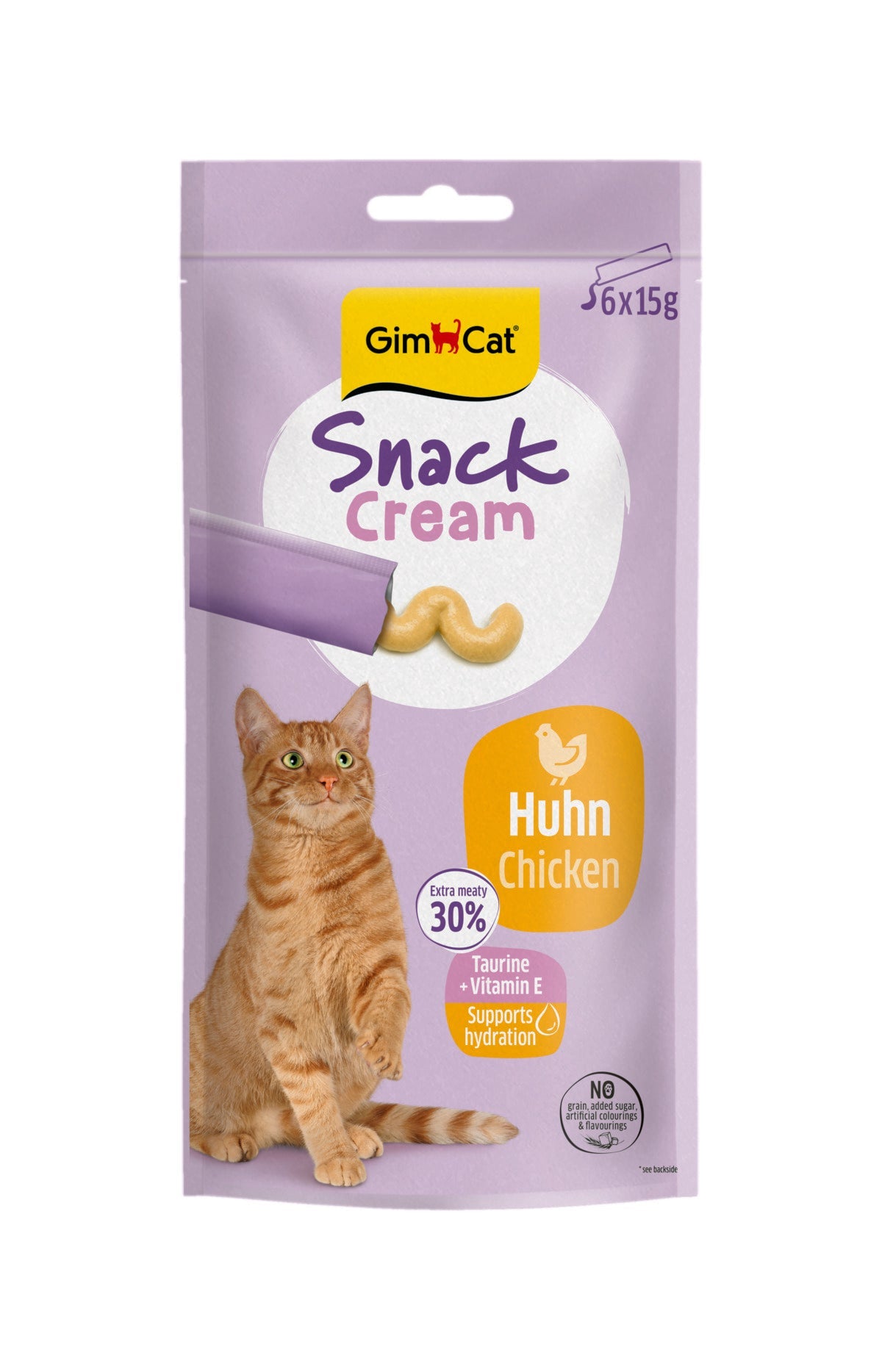 GimCat Snack Cream Kip – 6 × 15 g