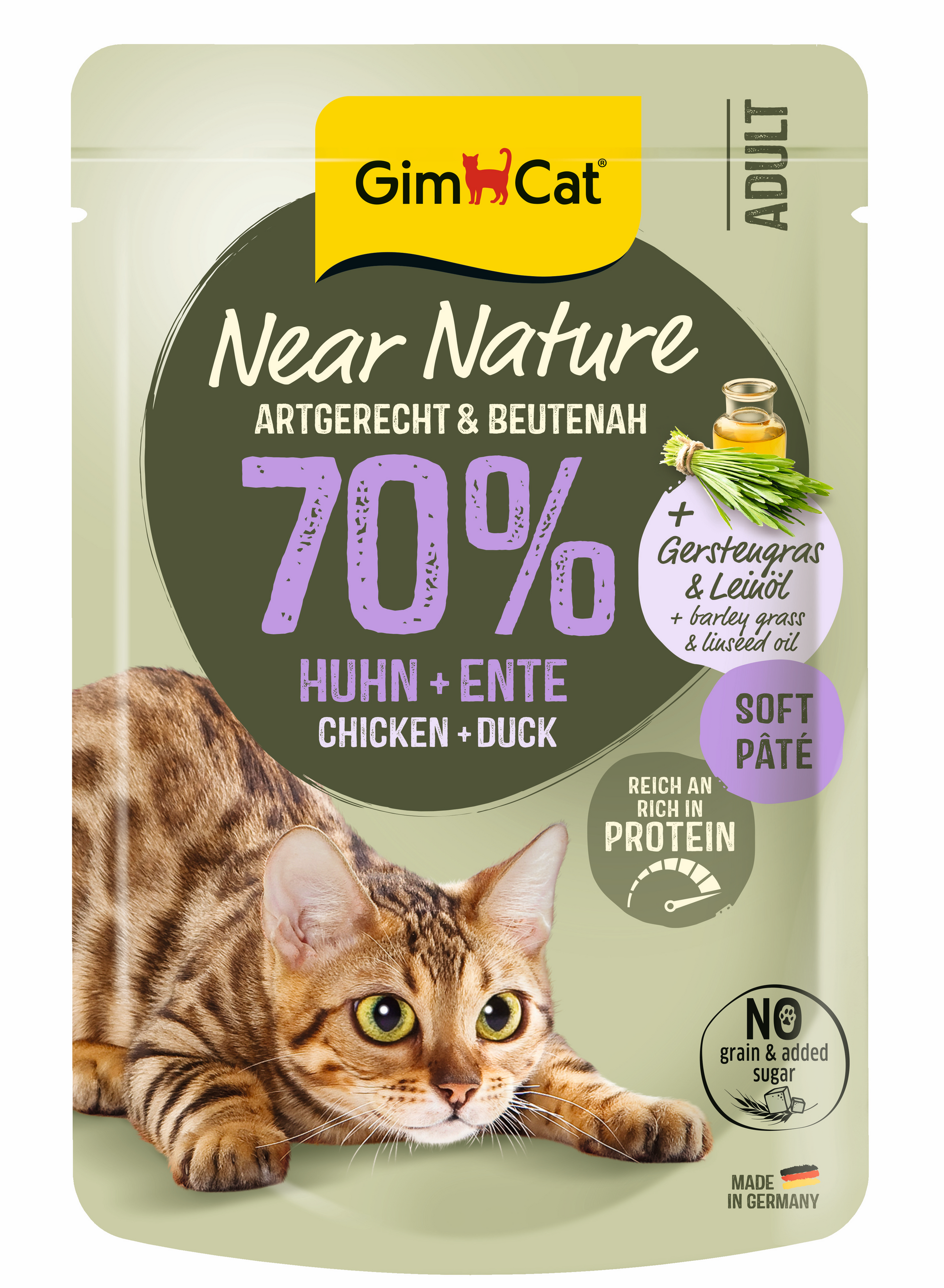 GimCat Near Nature Kip & Eend – Nat Kattenvoer – 85 g