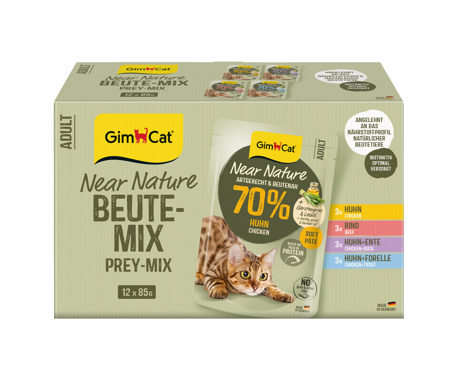 GimCat Near Nature Mix – Nat Kattenvoer – 12 x 85 g