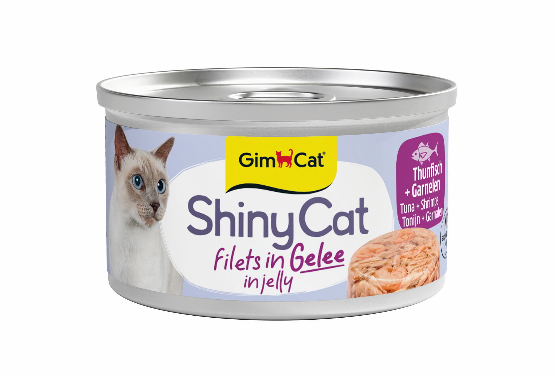 GimCat ShinyCat Filets In Gelei Tonijn & Garnalen – Nat Kattenvoer – 70 g