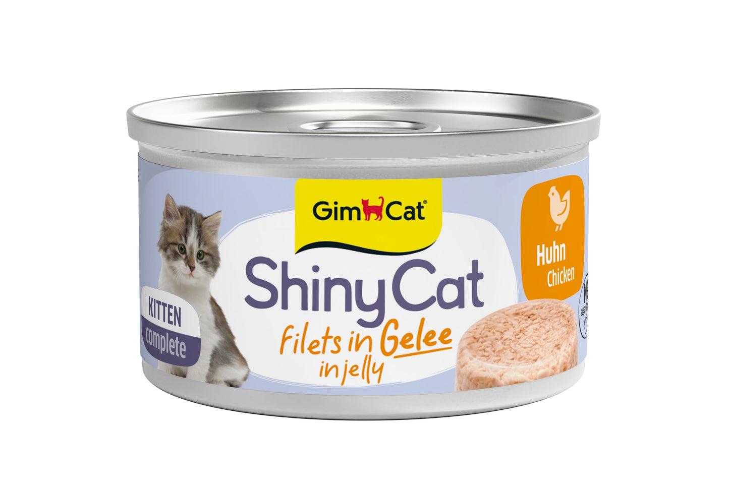 GimCat ShinyCat Kitten Gelei Kip – Nat Kattenvoer – 70 g