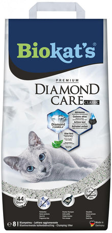 Biokat’s Diamond Care Classic 8L – klontvormende kattenbakvulling met actieve kool
