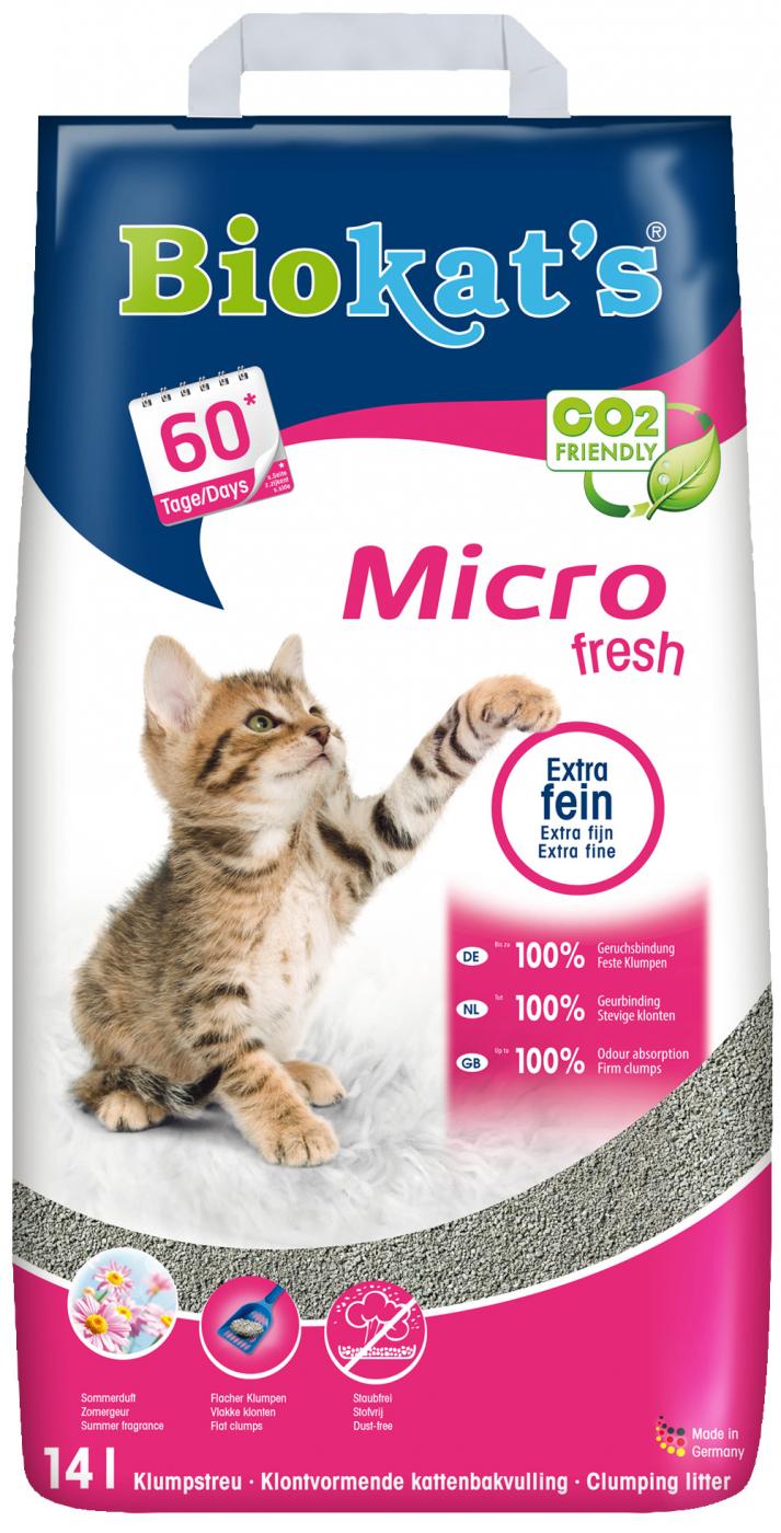 Biokat’s Micro Fresh 14L – extra fijnkorrelige klontvormende kattenbakvulling