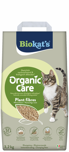 Biokat’s Organic Care Plant Fibres 8L – lichte klontvormende kattenbakvulling van plantenvezels