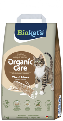 Biokat’s Organic Care Wood Fibres 8L – lichte klontvormende kattenbakvulling van houtvezels