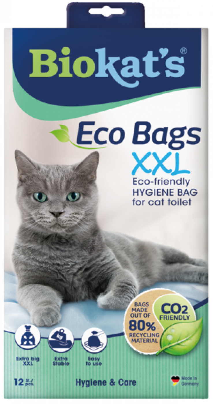Biokat’s Eco Kattenbakzakken XXL 12st – hygiënezakken van 80% gerecycled materiaal