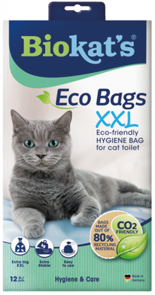 Biokat’s Eco Kattenbakzakken XXL 12st – hygiënezakken van 80% gerecycled materiaal