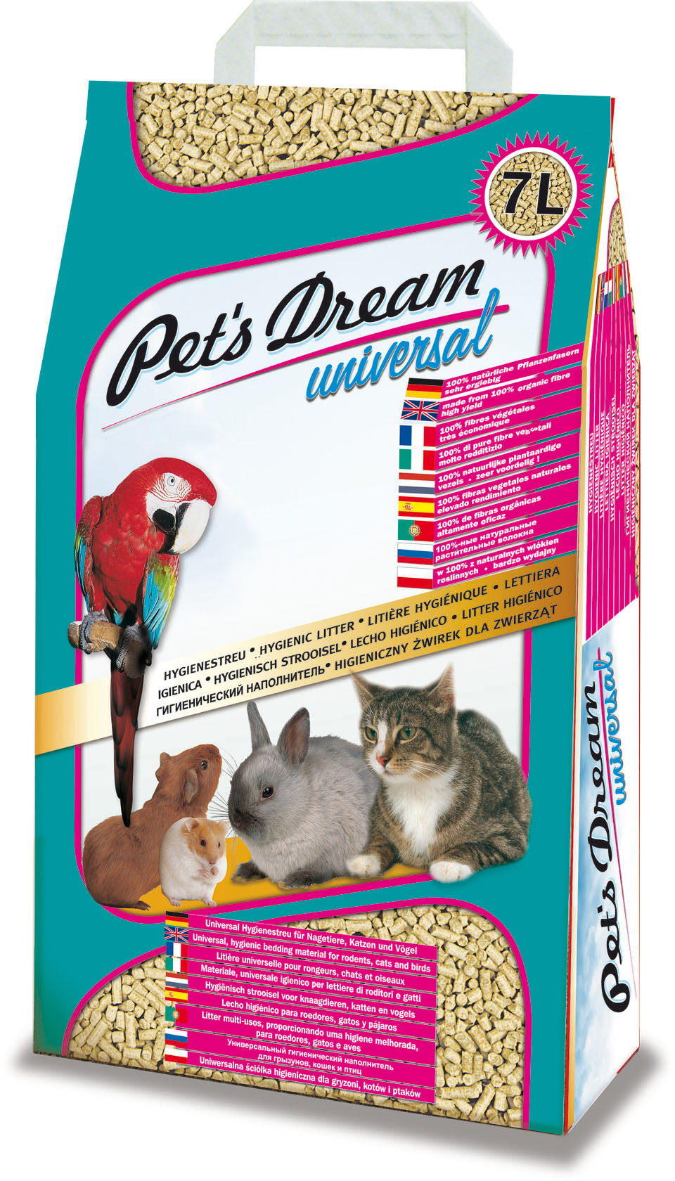 Pet's Dream houtkorrel bodembedekking – 7 L / 4 kg