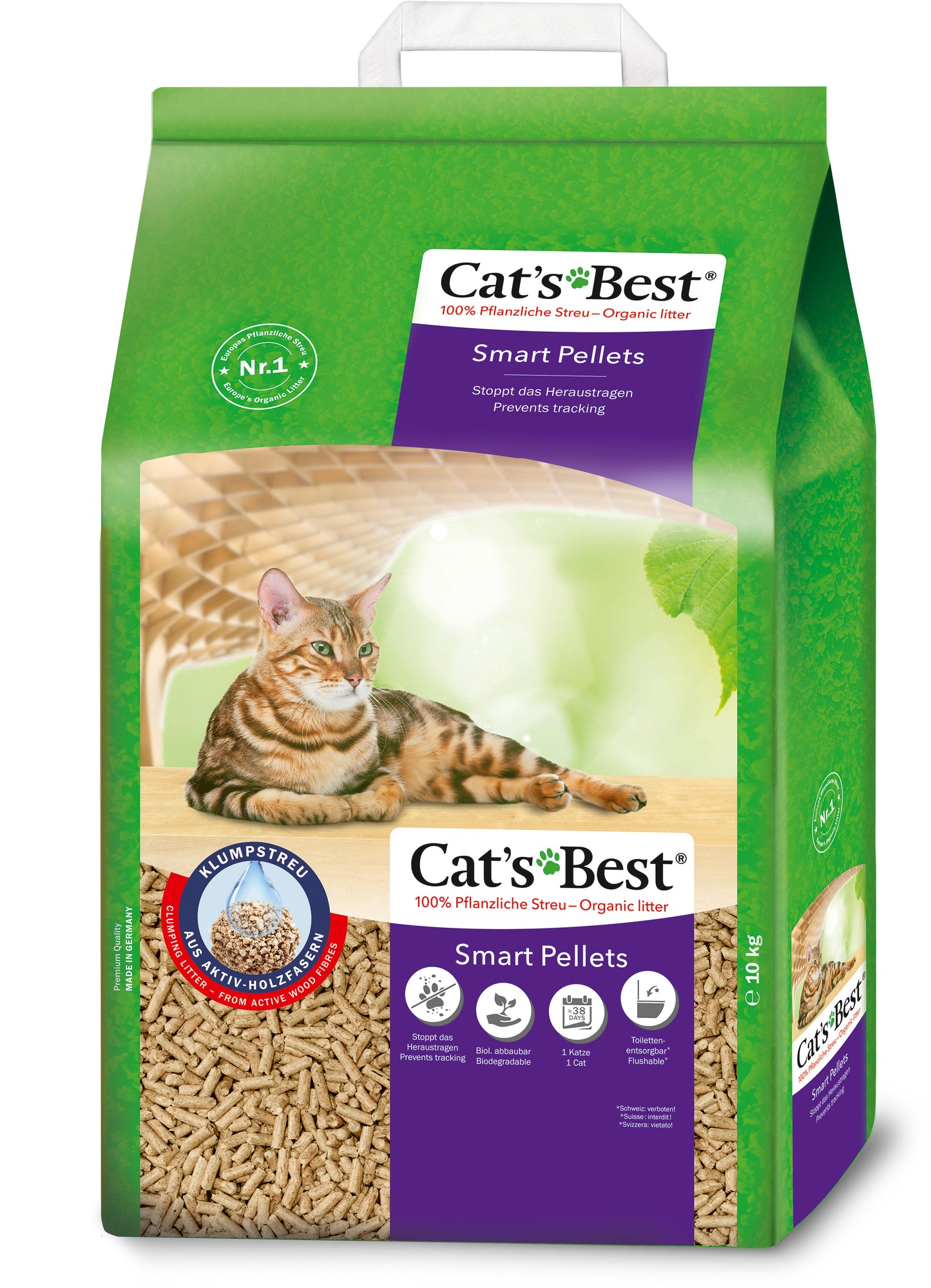 Cat’s Best Smart Pellets Kattenbakvulling 20L – klontvormende houtvezelvulling tegen uitloop