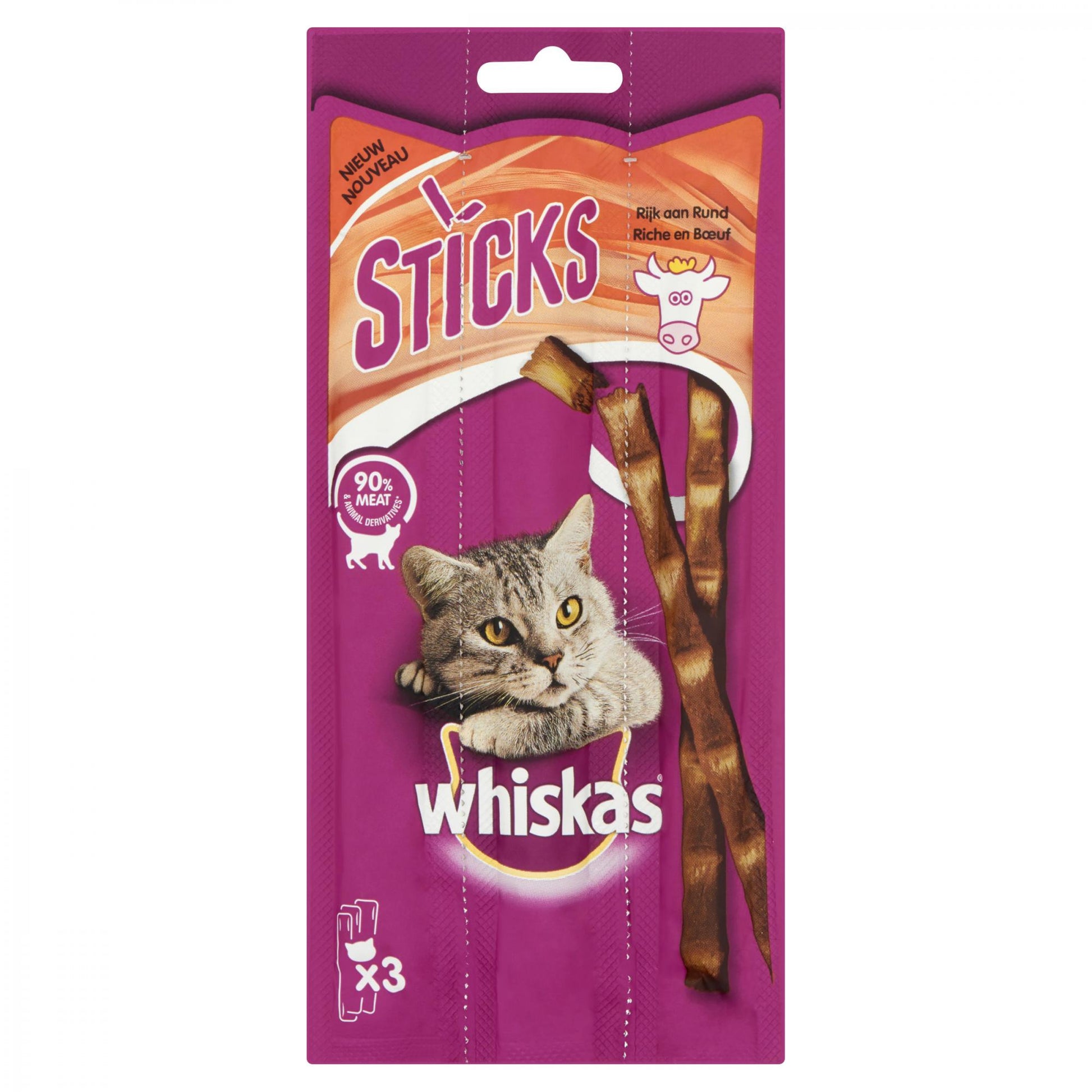 Whiskas Cat Sticks rund 18gr kattensnack voor katten