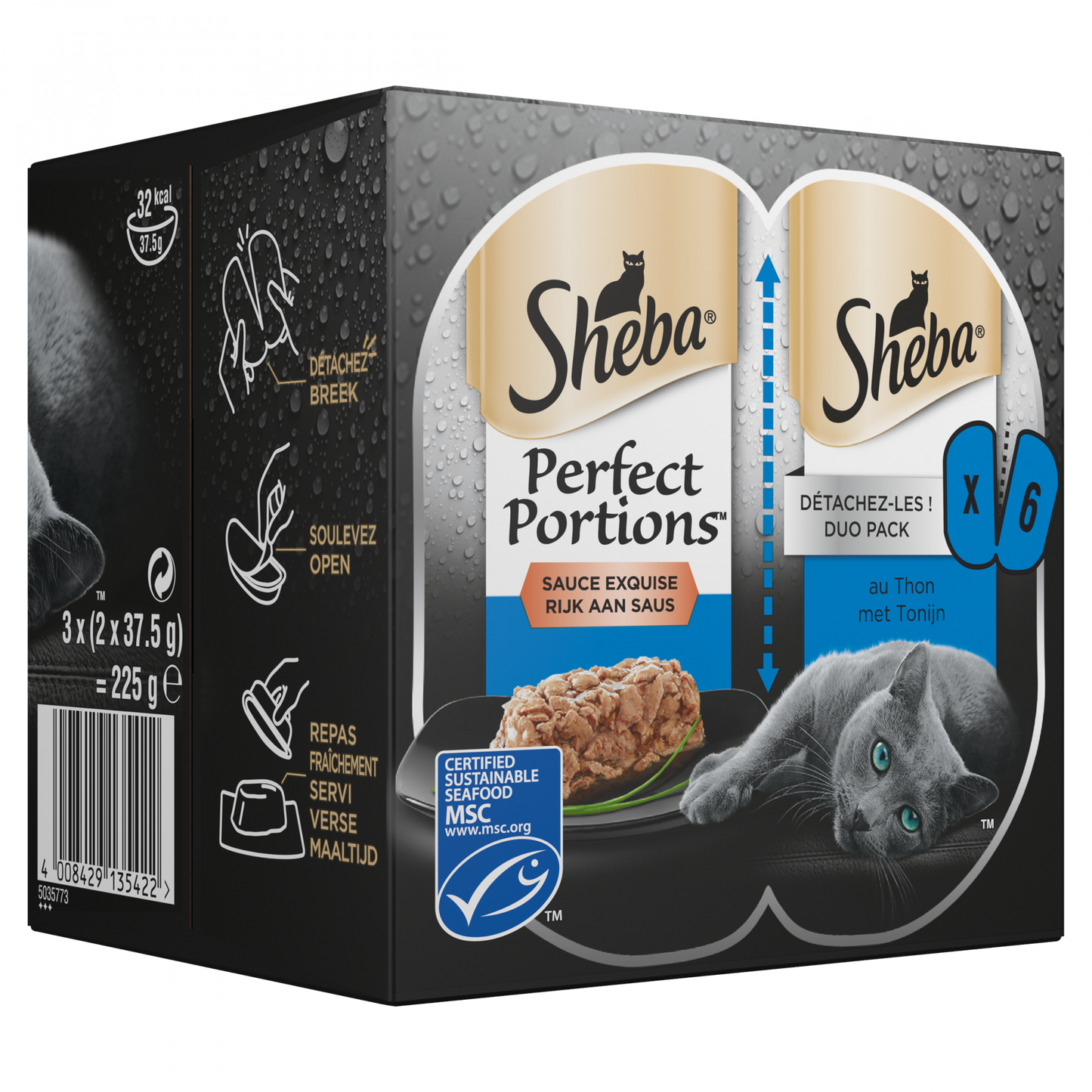 Sheba Perfect Portions tonijn 6x37,5gr – nat kattenvoer saus