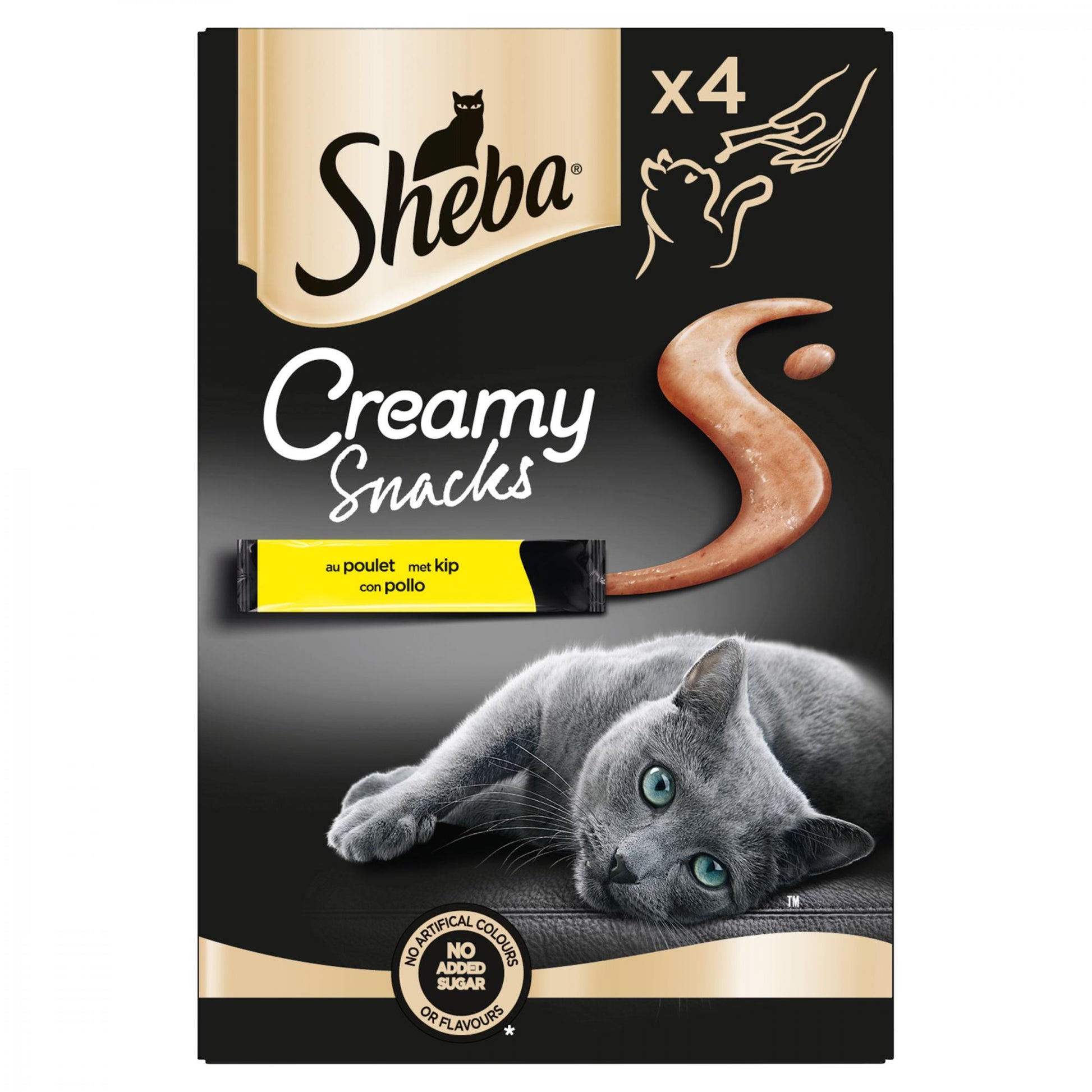 Sheba Creamy Snacks kip 4x12gr – romige kattensnack