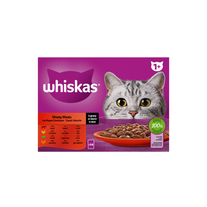 Whiskas 1+ classic selectie in saus 24x85 g maaltijdzakjes