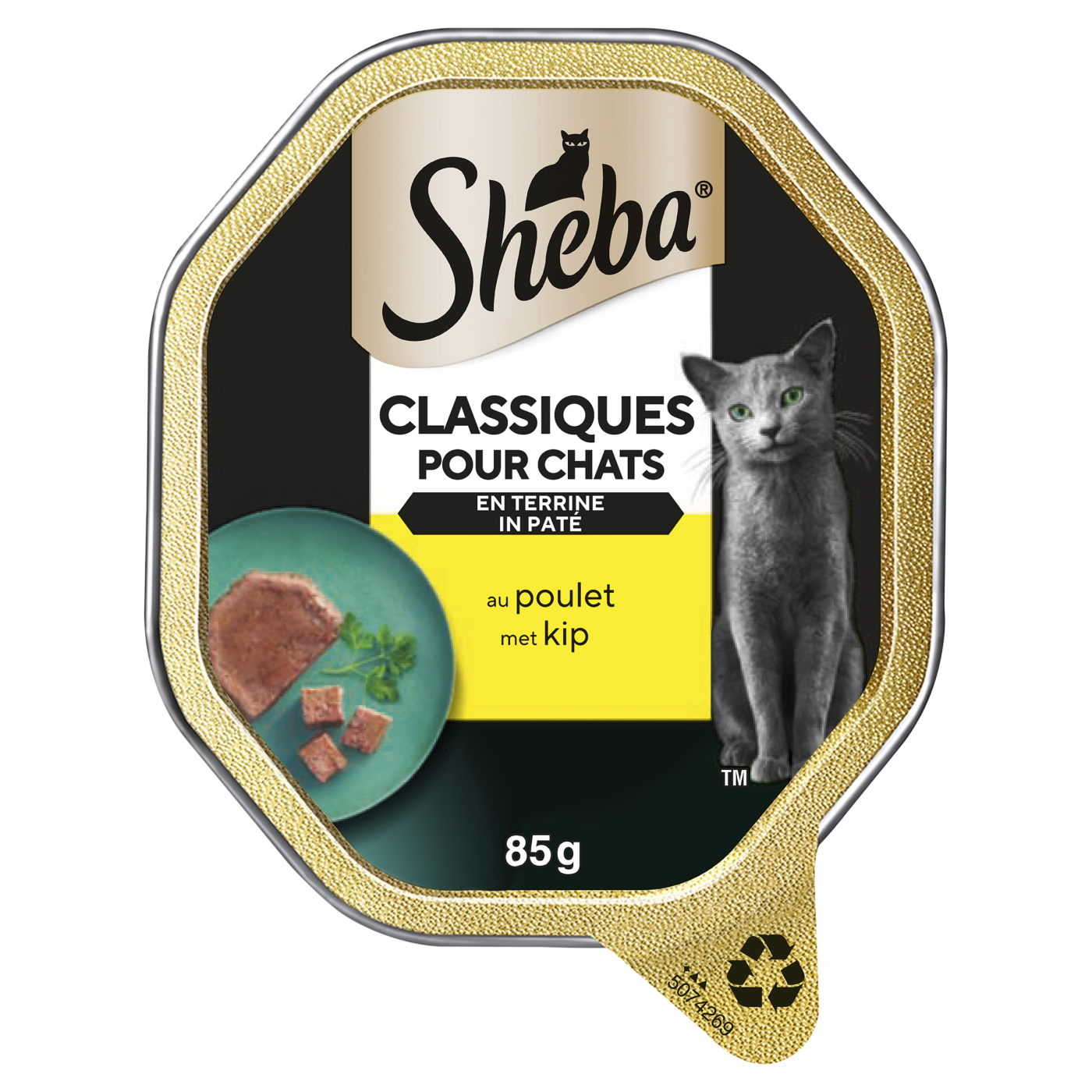Sheba Classic Paté Kip 85gr – natvoer voor volwassen katten met zachte paté