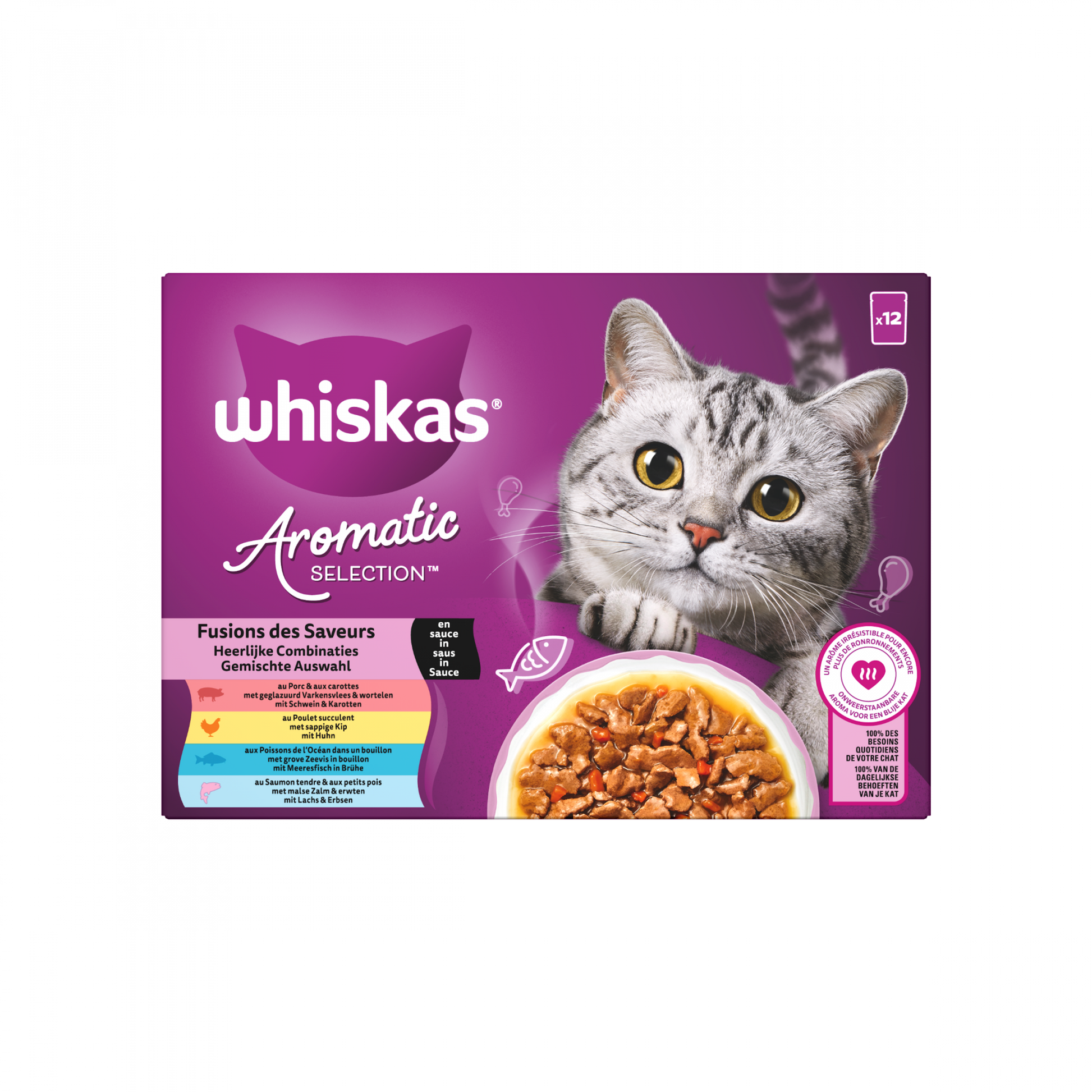 Whiskas Aromatic Selection Fusions 12x85gr maaltijdzakjes kattenvoer
