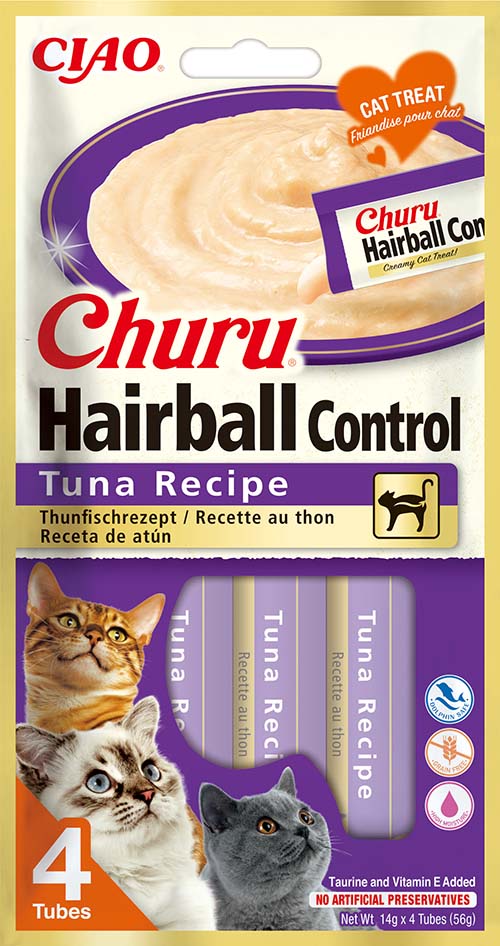 Inaba Ciao Churu Hairball Control Tonijn – 4 x 14 g