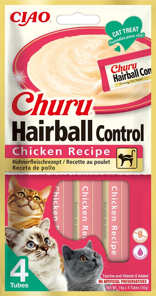 Inaba Ciao Churu Hairball Control Kip – 4 x 14 g