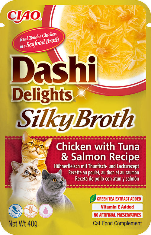 Inaba Ciao Dashi Delights bouillon kip, tonijn & zalm 40 g verpakking