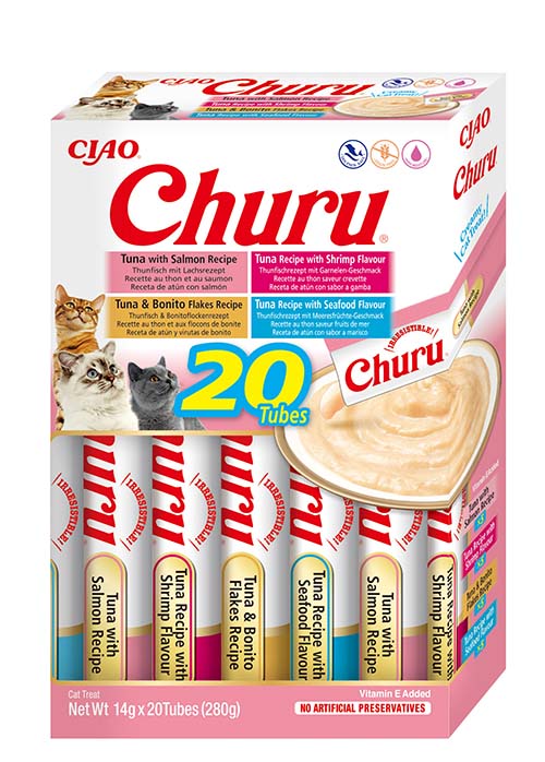 Inaba Ciao Churu Multipack Tonijn & zeevruchten – 20 x 14 g