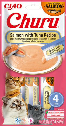 Inaba Ciao Churu Kattensnack Zalm & tonijn – 4 x 14 g