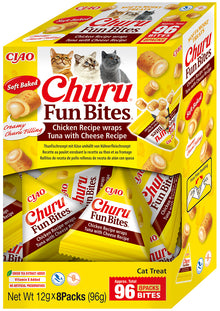 Inaba Ciao Churu Fun Bites Kip, tonijn & kaas – 8 x 12 g