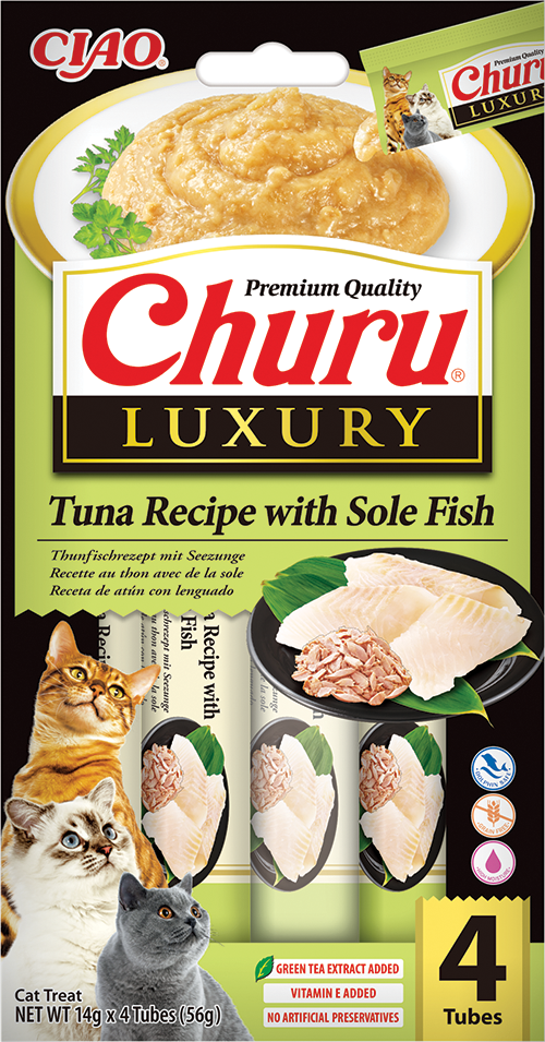Inaba Ciao Churu Luxury Tonijn & tong – 4 x 14 g