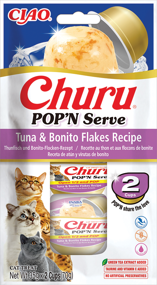 Inaba Ciao Churu Pop’n Serve Tonijn & bonitovlokken – 2 x 35 g