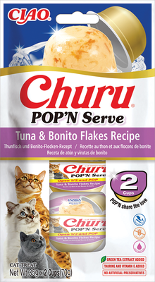 Inaba Ciao Churu Pop’n Serve Tonijn & bonitovlokken – 2 x 35 g