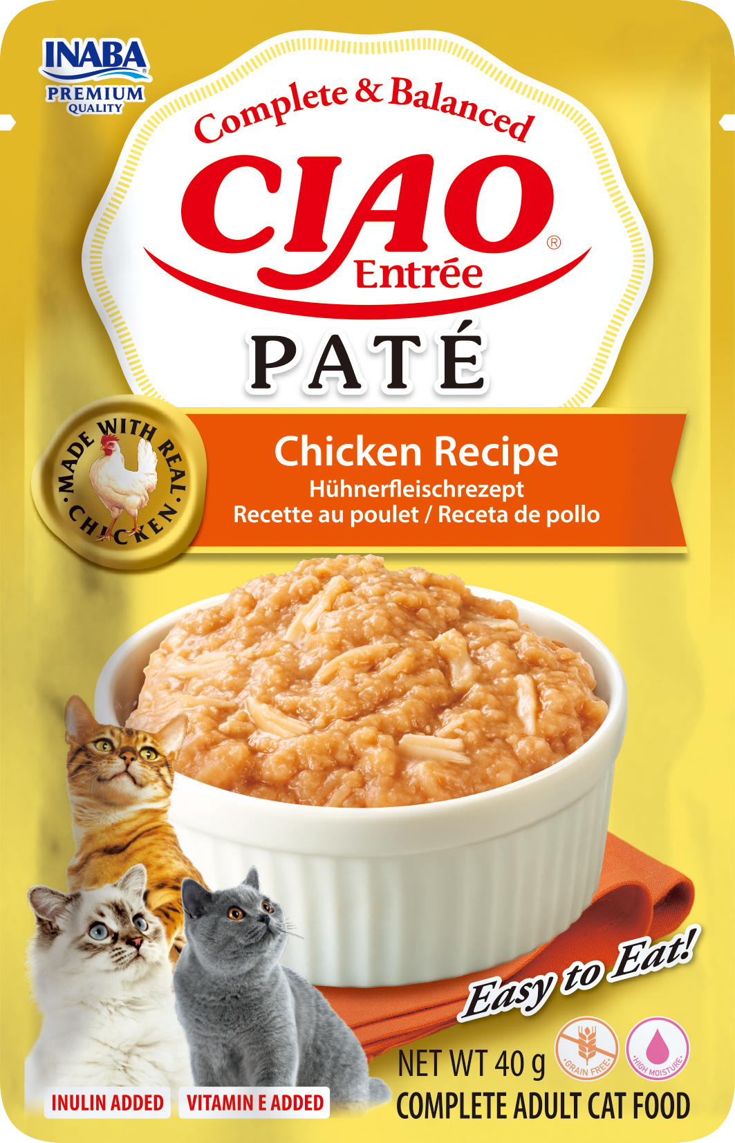 Inaba Ciao Entrée Paté Kip – Nat Kattenvoer – 40 g