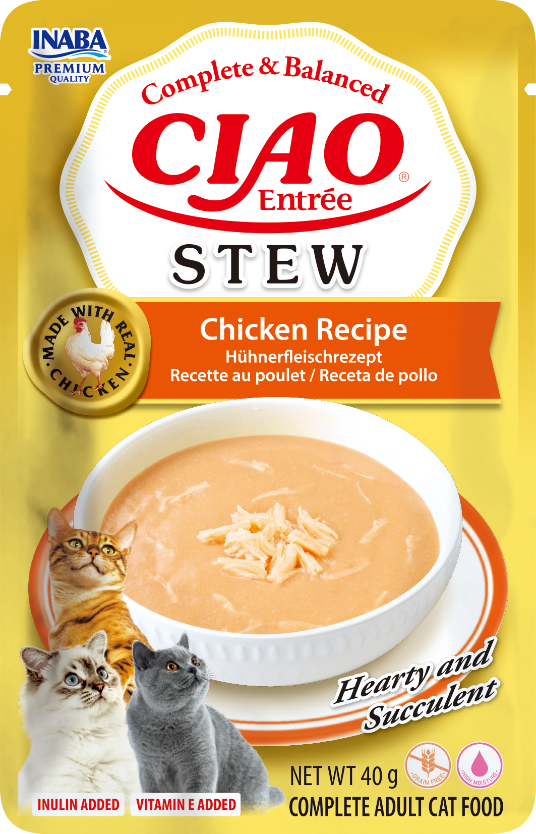 Inaba Ciao Entrée Stoofpotje Kip – Nat Kattenvoer – 40 g