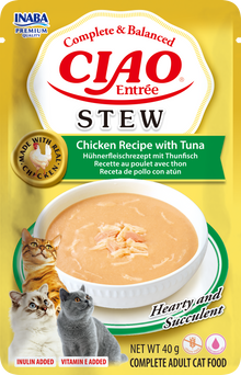 Inaba Ciao Entrée Stoofpotje Kip & Tonijn – Nat Kattenvoer – 40 g