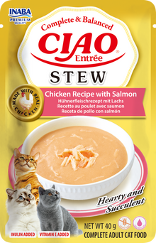 Inaba Ciao Entrée Stoofpotje Kip & Zalm – Nat Kattenvoer – 40 g