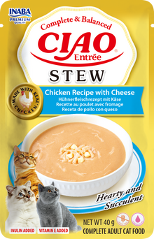 Inaba Ciao Entrée Stoofpotje Kip & Kaas – Nat Kattenvoer – 40 g