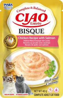 Inaba Ciao Entrée Bisque Kip & Zalm – Nat Kattenvoer – 40 g