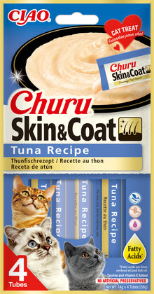 Inaba Ciao Churu Skin & Coat Tonijn – 4 x 14 g