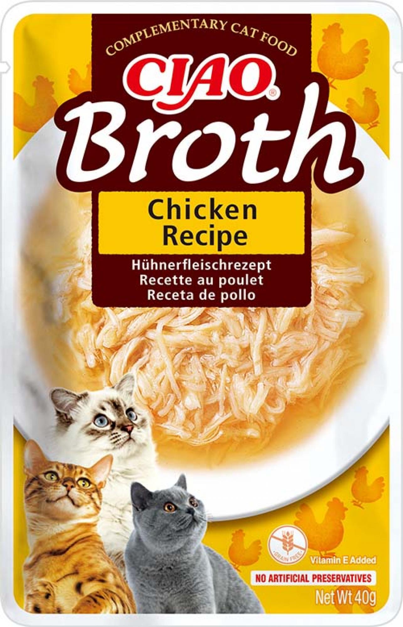 Inaba Ciao Broth Kip kattenbouillon 40 g zakje voorkant
