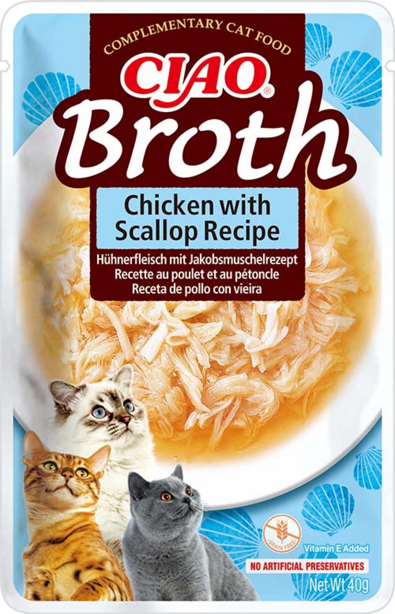 Inaba Ciao Broth Kip met Sint-jakobsschelp kattenbouillon 40 g zakje voorkant