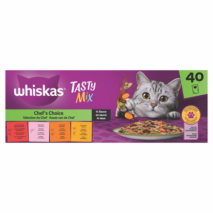 Whiskas 1+ selectie van de chef in saus 40x85 g maaltijdzakjes