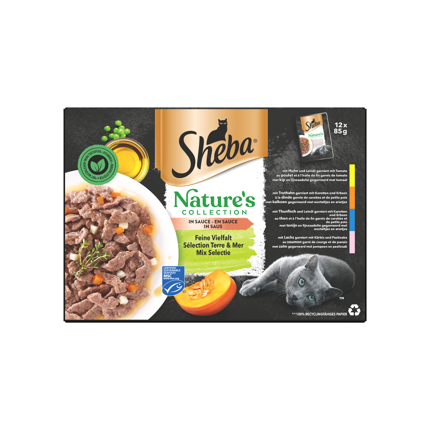 Sheba Nature’s Collection gelei mix – nat kattenvoer 12x85g