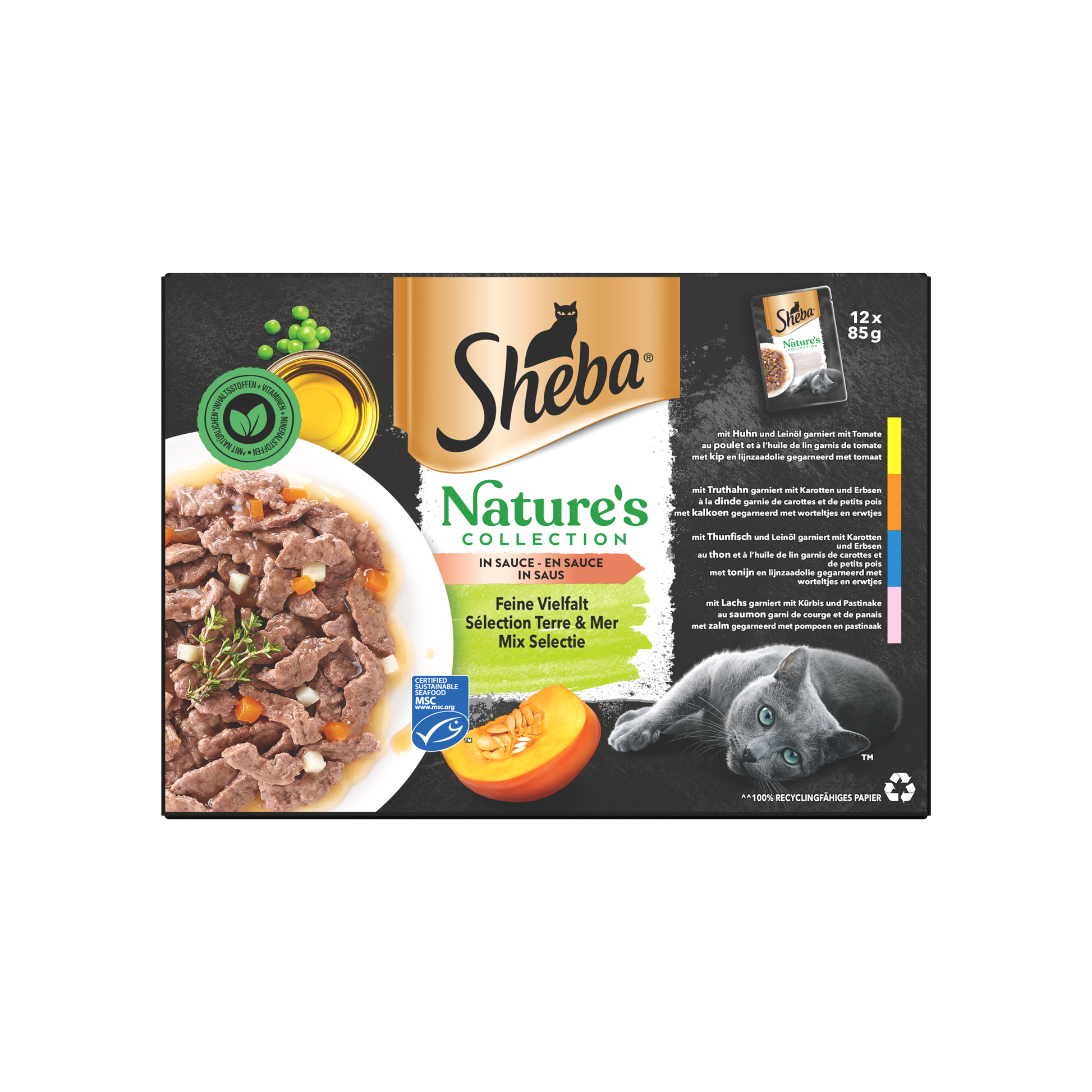 Sheba Nature’s Collection gelei mix – nat kattenvoer 12x85g