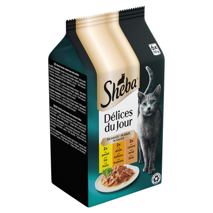 Sheba Délices du Jour Gevogelte – nat kattenvoer in saus 6x50g
