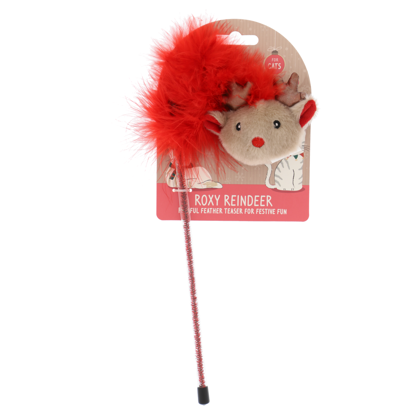 Rosewood Cupid & Comet Roxy Rendier – Kattenhengel met Veren