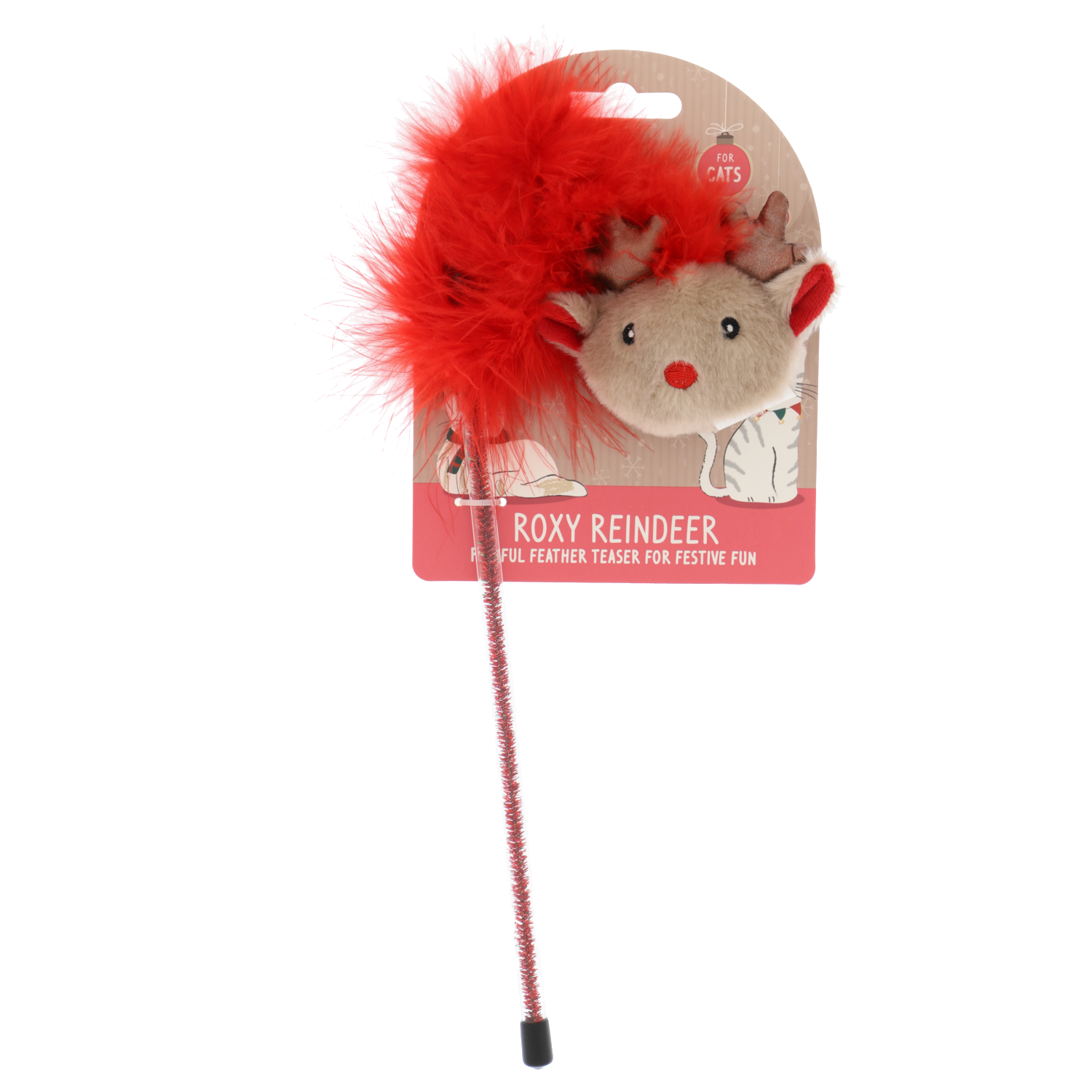 Rosewood Cupid & Comet Roxy Rendier – Kattenhengel met Veren