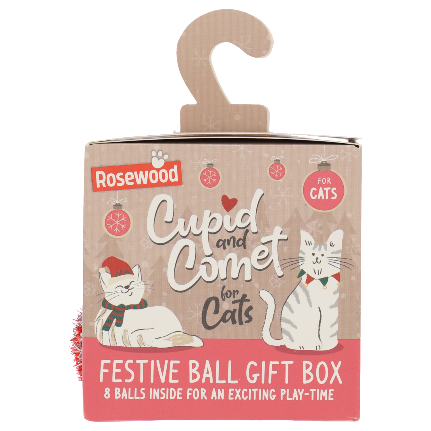 Rosewood Cupid & Comet Feestelijke Kattenballen Giftbox – 8 stuks