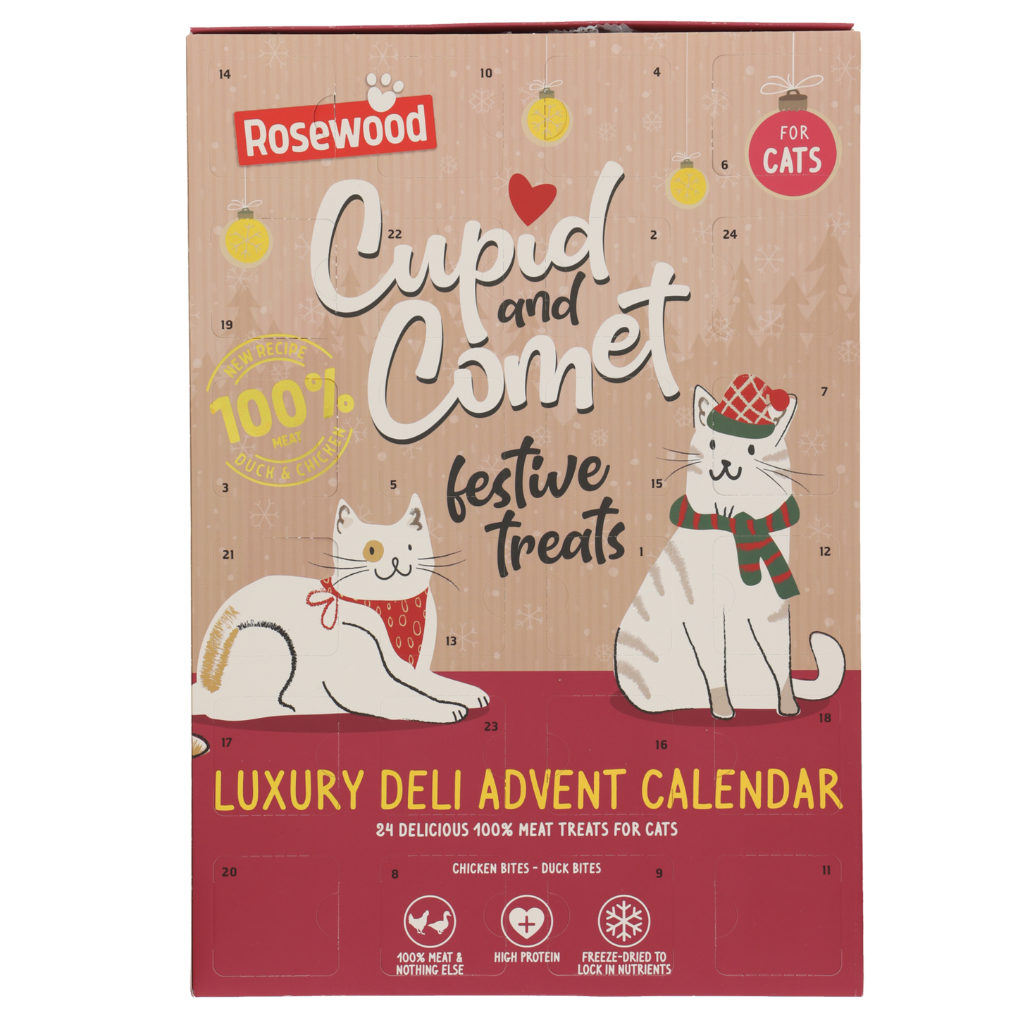 Rosewood Cupid & Comet Kattenadventskalender Kip & Eend – 30 g