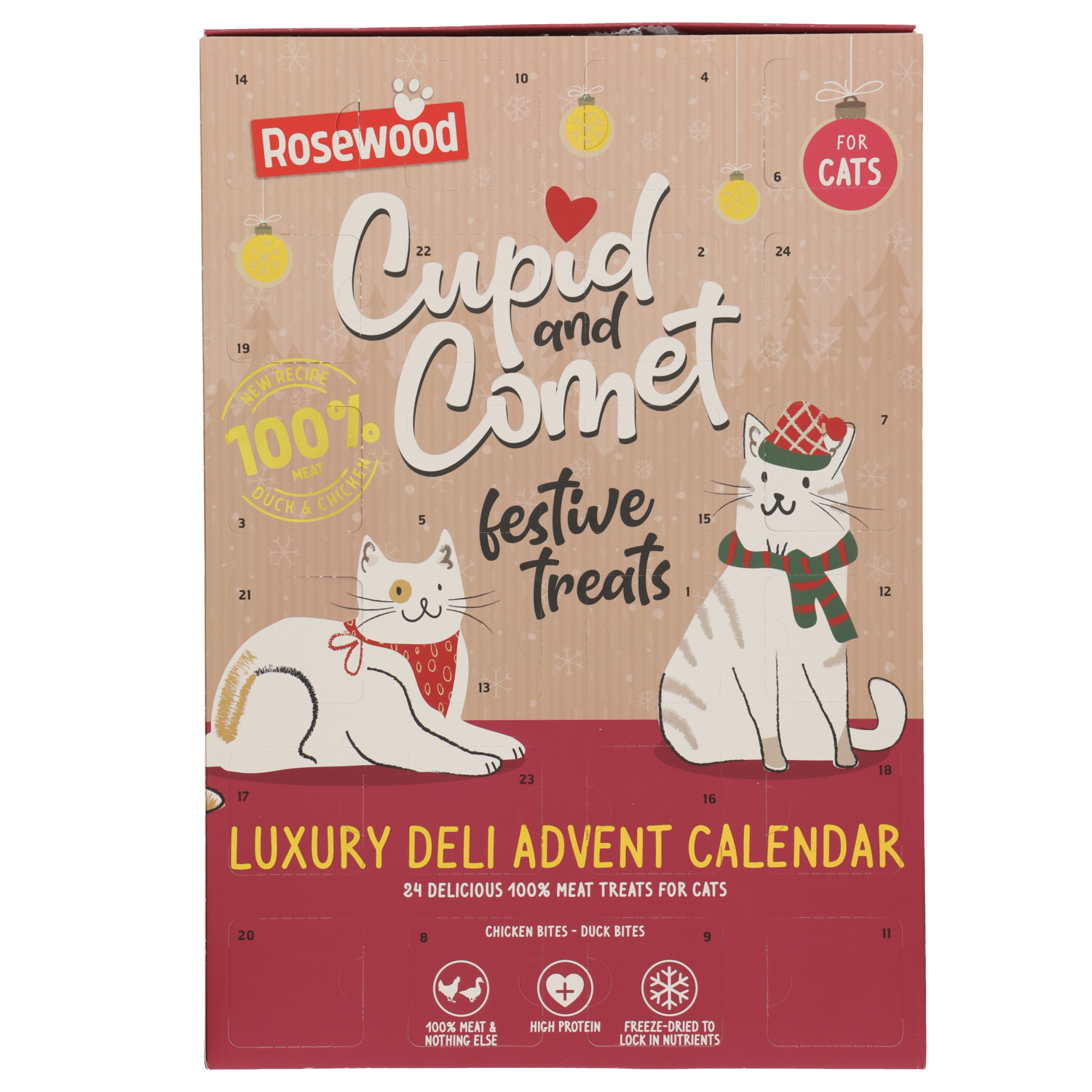 Rosewood Cupid & Comet Kattenadventskalender Kip & Eend – 30 g