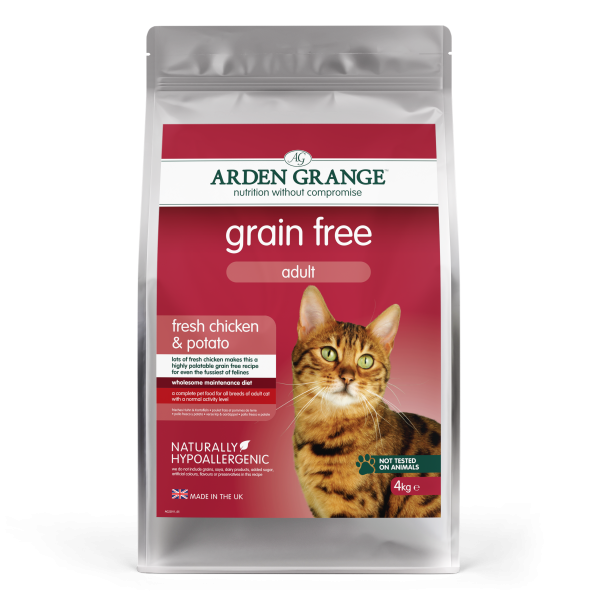 Arden Grange Adult Kip & Aardappel Graanvrij – Droog Kattenvoer – 4 kg