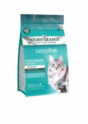 Arden Grange Sensitive Witte Oceaanvis & Aardappel – Droog Kattenvoer – 2 kg