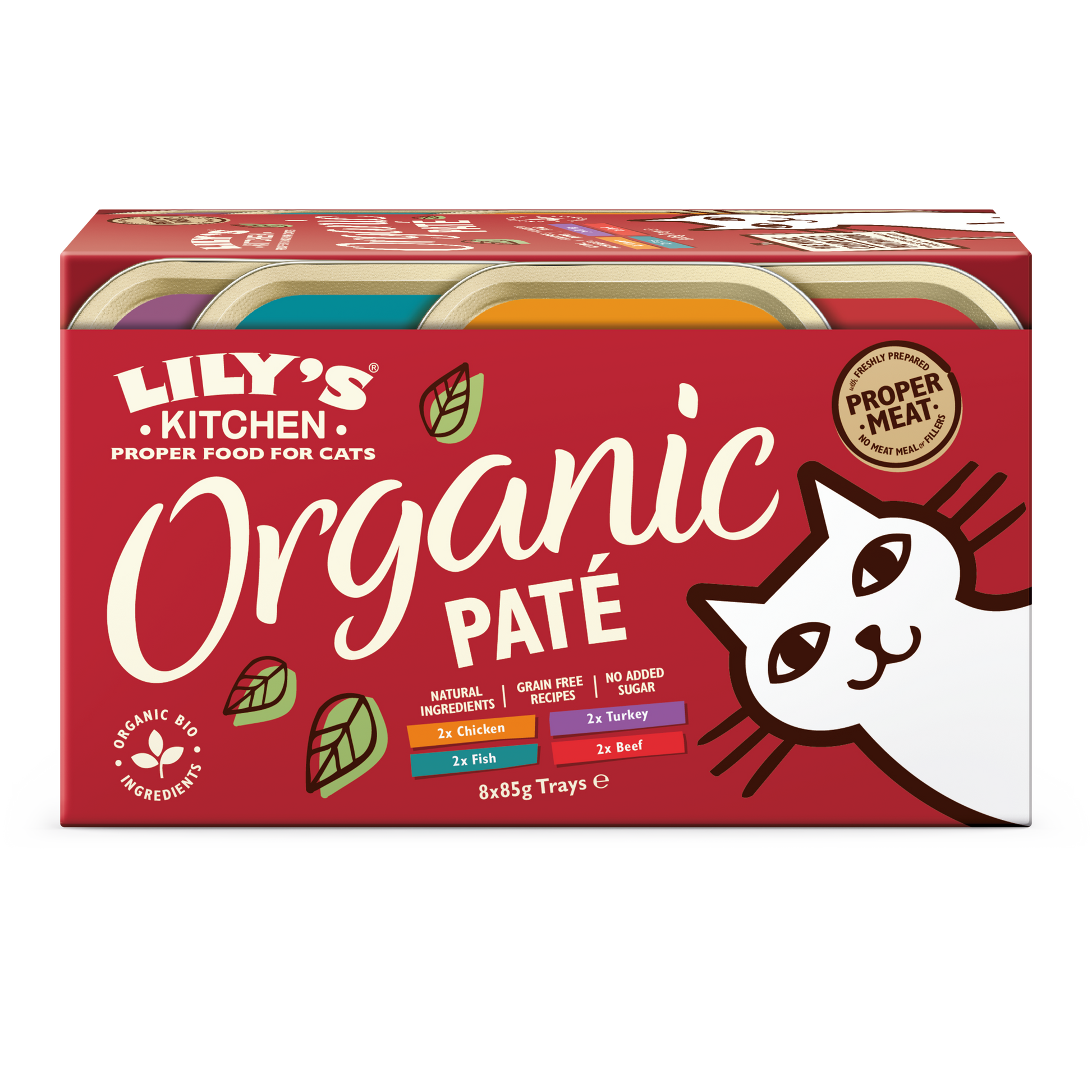 Lily's Kitchen Organic Paté Variatiepack in Kuipjes – Natvoer – 8 × 85 g